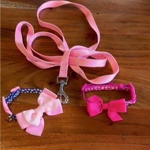 Dog collars and leash set